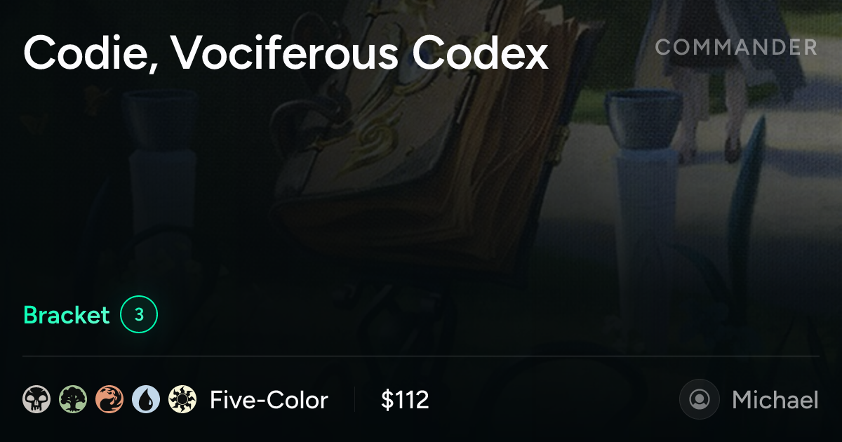 Codie, Vociferous Codex