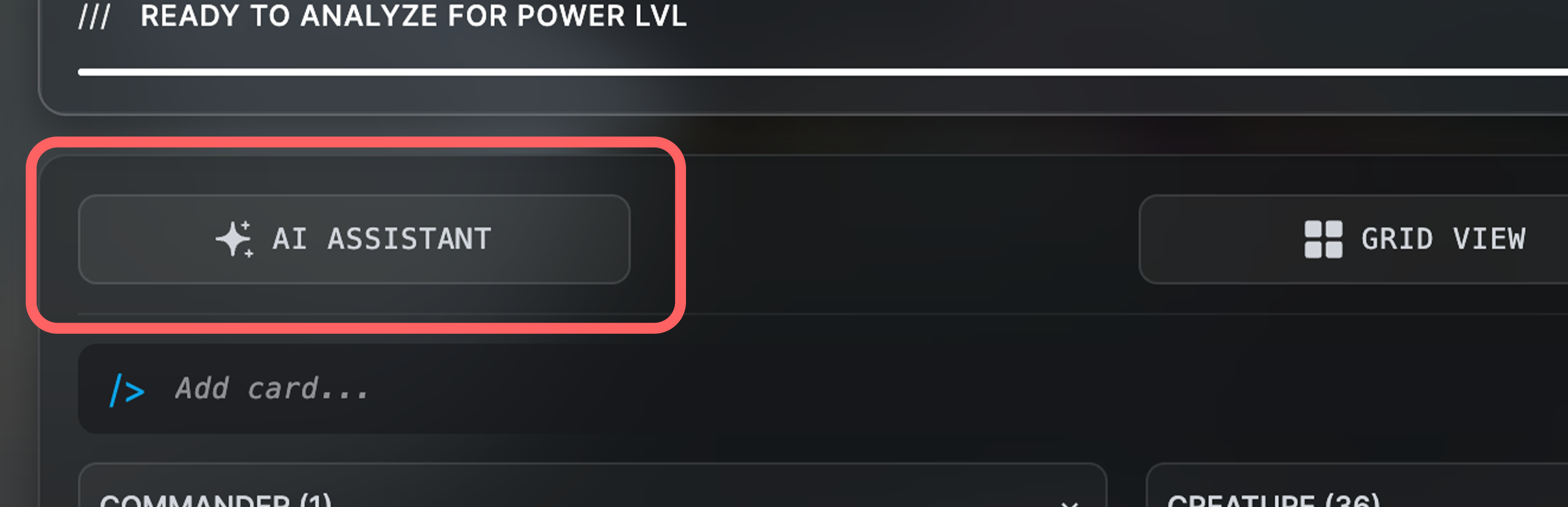 The AI Assistant toggle button in the builder header.